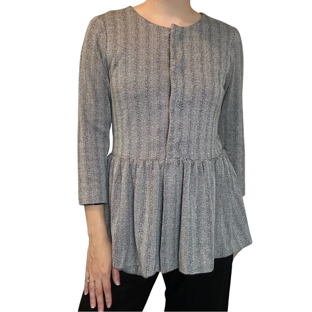 Tuckernuck Avon Lane Pleated Blazer Jacket Peplum Ruffle Size Extra Small